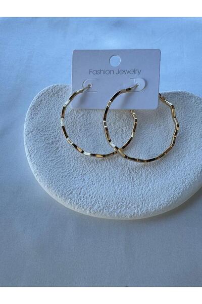 H&S AKSESUAR DALGALI BÜYÜK YUVARLAK KÜPE