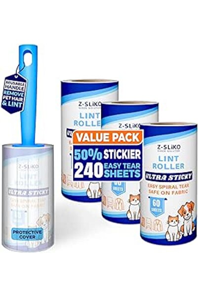 Generic Extra Sticky Lint Roller for Pet Hair Removal – Reusable Dog Cat Hair Remover with 1 Durable Handl