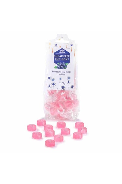 Apidava Bomboane Fara Zahar cu Afine, 70 grame,