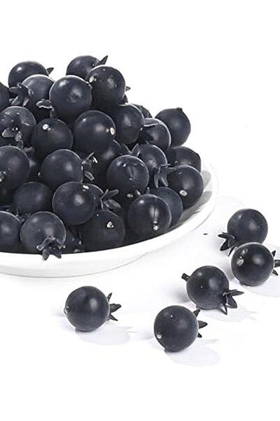 Generic 50 قطعة من التوت الأزرق الاصطناعي، فاكهة واقعية، رغوة التوت الأزرق ال...