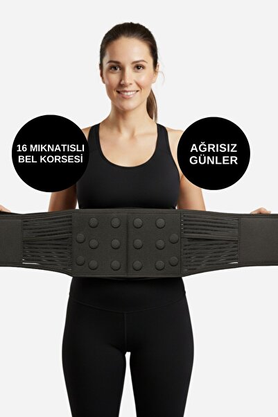 KAYOUBI Kadın Erkek 16 Mıknatıslı Magnetli Isı Tutan Ağrı Giderici Bel Manyet...