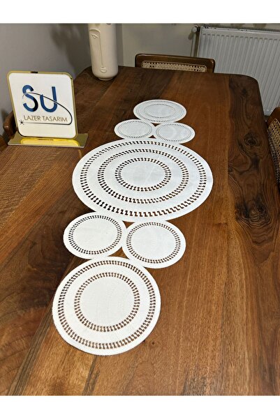 EHA LAZER Modern Amerikan Servis Masa Örtüsü Runner tam beyaz renk