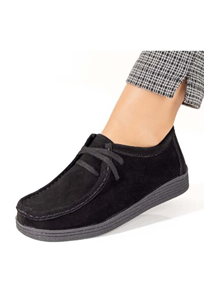 Modlet.ro Γυναικεία μαύρα σουέτ παπούτσια από δέρμα MOD03849