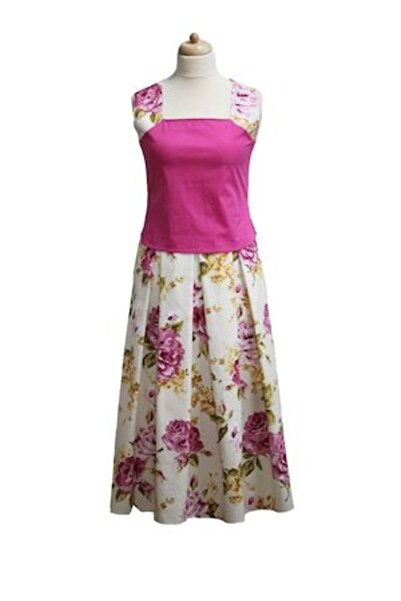 Tyana Art Compleu bluza cu fusta fucsia/floral, marime 42