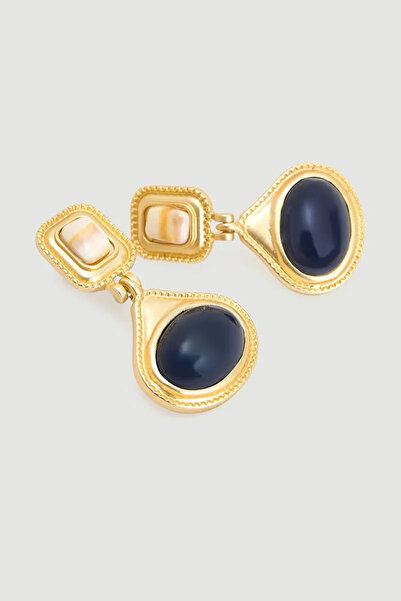 Gusto Çift Taşlı Gold Küpe - Gold