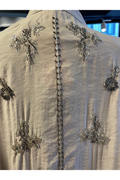 Forever Women's Stone Embroidered Long Sleeve Cotton Kimono