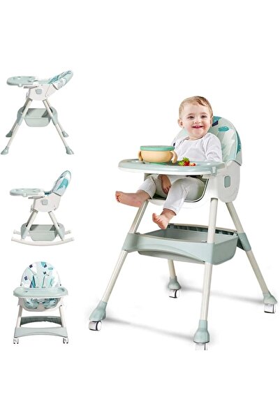 Generic Modern High Chair for Children 6-in-1, Adjustable Backrest and Seat, Rocking Horse Design, DMG Foldi