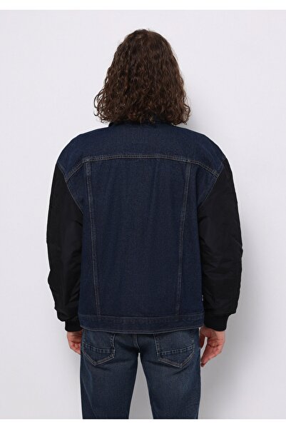 Colin's Oversize Fit Düğmeli Astarsız Erkek Koyu Mavi Ceket