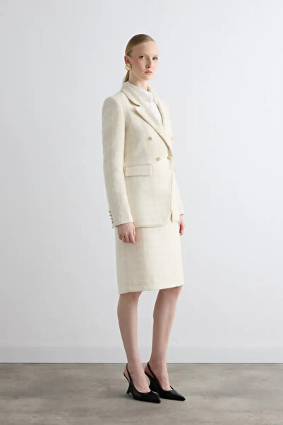 Gusto Tüvit Blazer Ceket - Ekru
