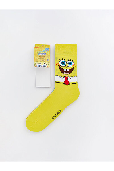 LC Waikiki Блестящи селекции от Shining Store | Комплект от 3 чифта мъжки чорапи с принт на СпонджБоб