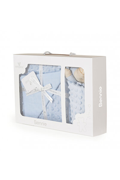 Cangaroo Set paturica 75x100cm si jucarie de atasament Bennie Blue