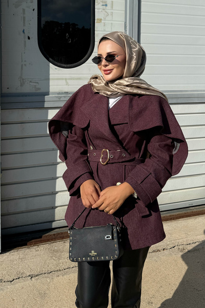 NAGE COLLECTION KADIN ŞIK YARASA KOLLU LUPİN KOT CEKET