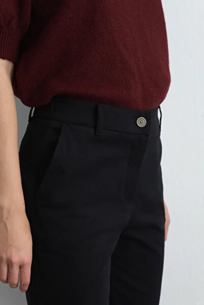 Gusto Kanvas Mom Pantolon - Siyah