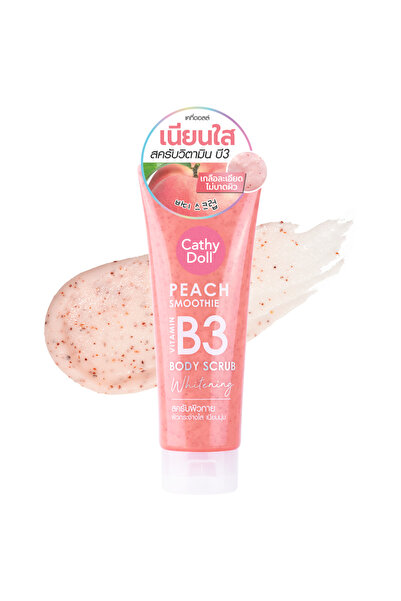 Cathy Doll مقشر الجسم بفيتامين ب3 لتبييض البشرة بعصير الخوخ - 320 جم