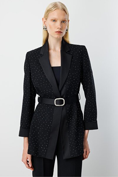 Moda İlgi Модельний поясний камінь-жакет - 40060 Чорний