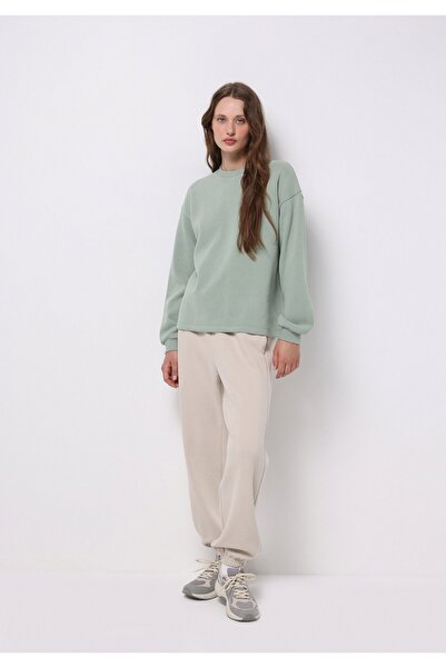 Colin's Regular Fit Yuvarlak Yaka Düz Kadın Yeşil Sweatshirt