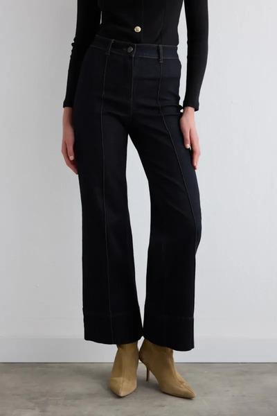 Gusto Denim Wide Leg Pantolon - Lacivert