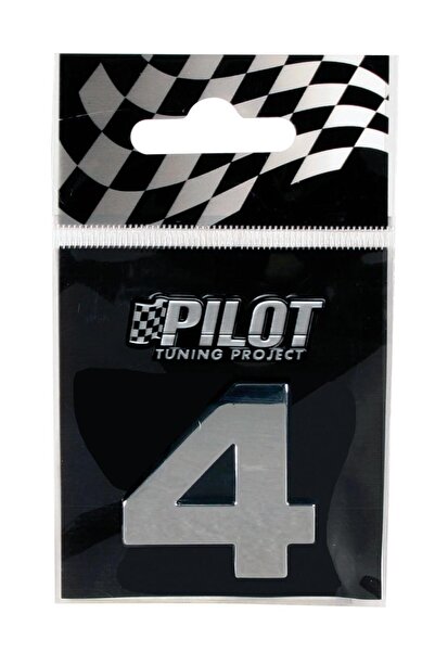 Lampa Ornament Tridimensional Autoadeziv Cromat LAM07891, Cifra 4, Înălțime 2...