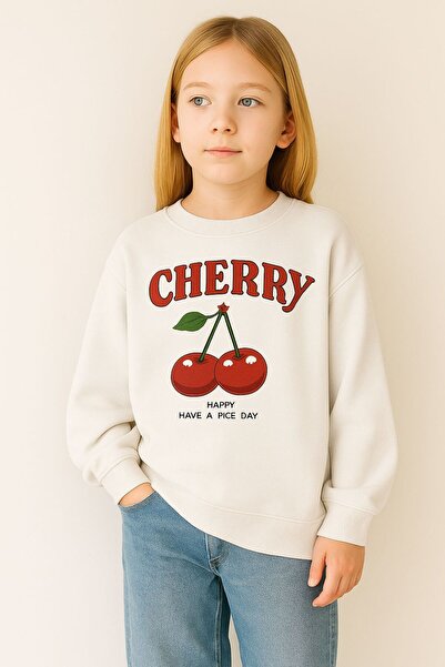 DM DOLCE MORE 3-слойна памучна унисекс детска блуза с черешови мотиви