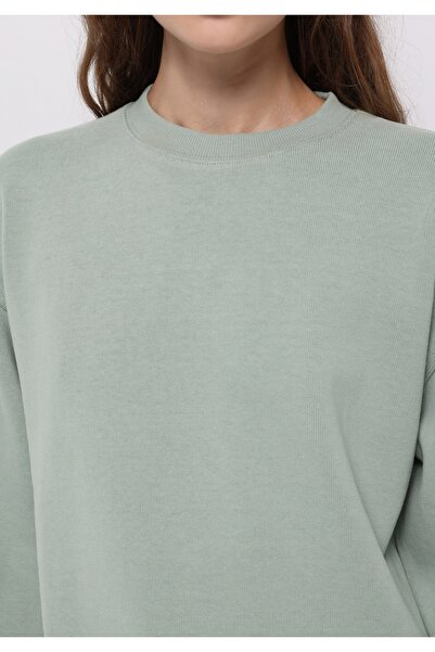 Colin's Regular Fit Yuvarlak Yaka Düz Kadın Yeşil Sweatshirt