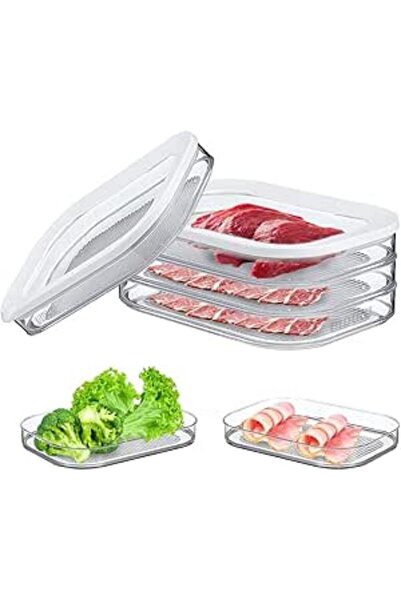 Generic حاوية لحوم CENXI للثلاجة، حاوية لحم غداء لحم الخنزير المقدد للثلاجة، ...