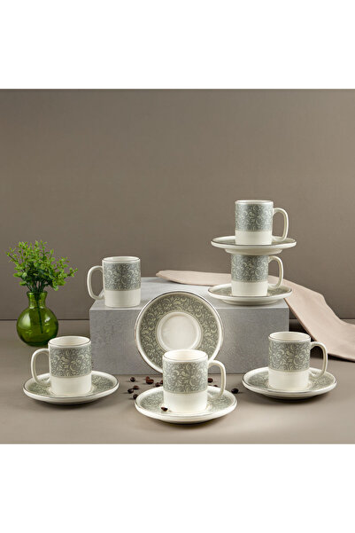 Aryıldız Adagio 12 Piece Turkish Coffee Cup Set for 6 People 90 ml