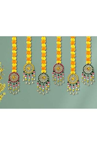 Generic JH Gallery Handmade Artificial Marigold Fluffy Flowers Hanging for Home, Office, Bedroom, Balcony, L