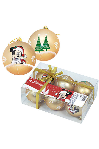 arditex Set 6 globuri 8cm Craciun Mickey Mouse aurii
