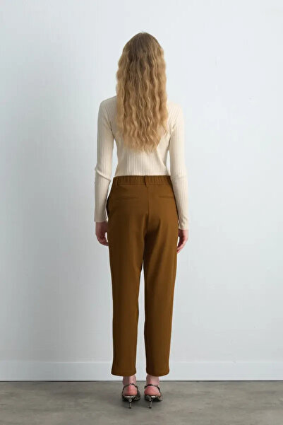 Gusto Kanvas Mom Pantolon - Camel