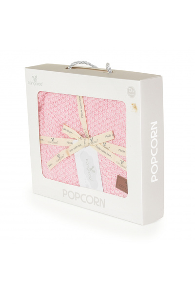 Cangaroo Knitted blanket made of cotton and bamboo fibers 80x100 cm Popcorn Pink