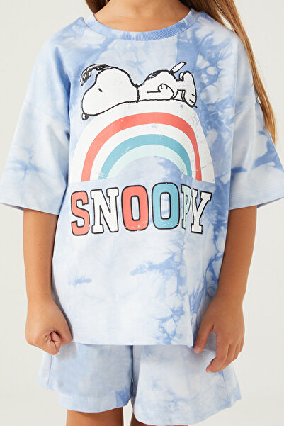 SNOOPY Σετ για κορίτσια μπλε σορτς