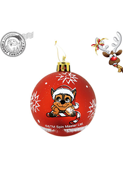 arditex Set of 6 red 8cm Christmas Paw Patrol globes