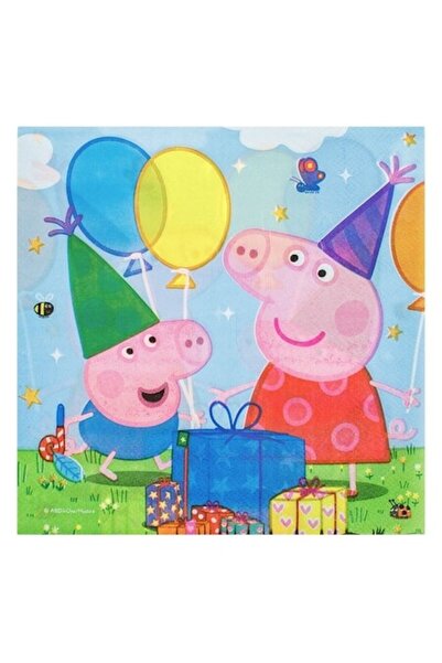 SHOPIENS Set 12 Bucati Servetele Masa 2 Straturi Petrecere Copii Peppa George 33x33cm