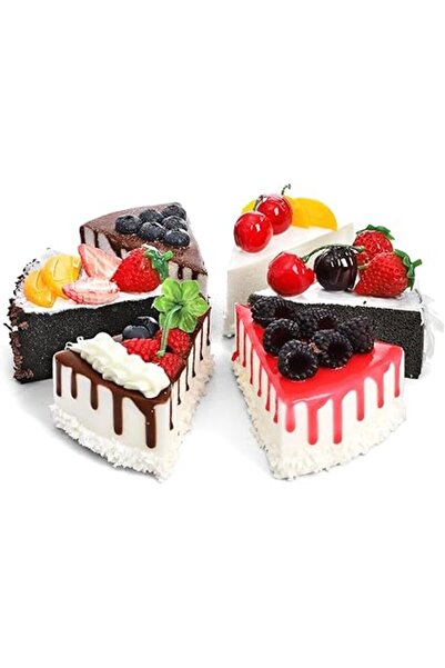 Generic KASTWAVE 6 PCS Fake Slice Cake Set - Realistic Artificial Cake Slices for Bakery Shop Display, Home