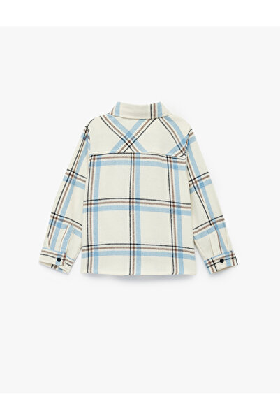 Koton Uzun Kollu Klasik Yaka Düğmeli Cep Detaylı Ekoseli Oduncu Gömleği