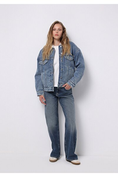 Colin's Oversize Fit Düğmeli Astarsız Kadın Denim Ceket