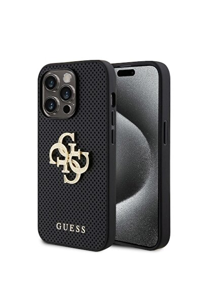 Guess iPhone 15 Pro Case D50, Ecological Leather, Black