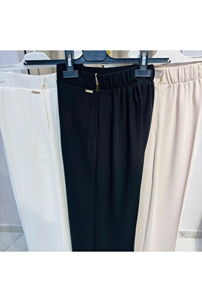 Famelin SİYAH BOL PAÇA KUMAŞ PANTOLON