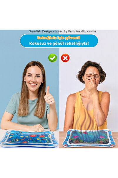 Sweden Baby Bebek Su Oyun Matı (Tummy Time) – Test Raporlu, Sızdırmaz ve BPA’sız