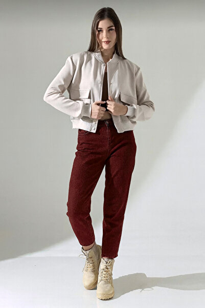 Genel Markalar Astarlı Kadın Mevsimlik Bomber Ceket