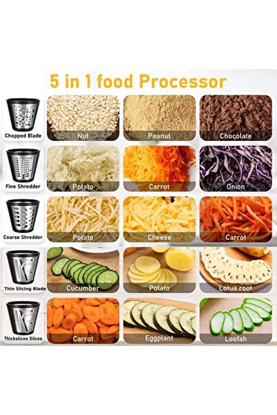 hoffmans Ηλεκτρικός τρίφτης RAF Rapid - 200W, 4 λεπίδες, διαφορετικές λειτουργίες κοπής, πολυλειτουργικός κόφτης