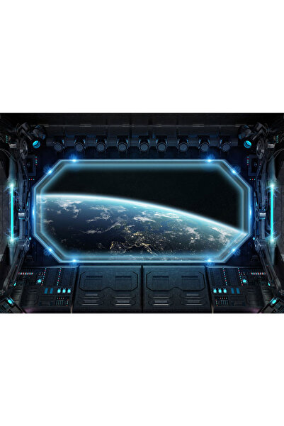 VIODESIGN Fototapet Copii, autoadeziv, Interior Nava Spatiala Pamant, multico...