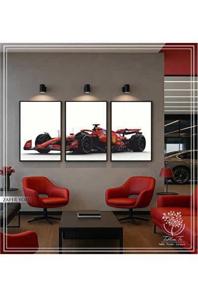Tablomtr Zafer Yolu - Dijital Baskılı Siyah Metal Çerçeveli Gerçek Camlı 3'lü Dekoratif Tablo