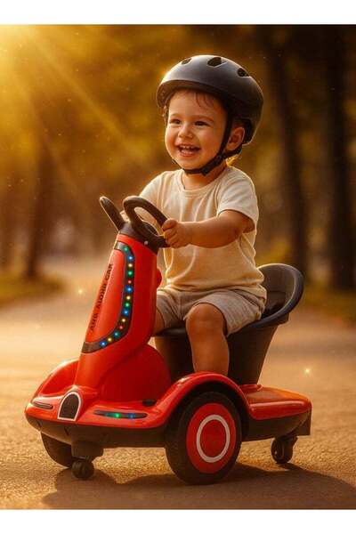 niyazi سكوتر كهربائي للأطفال 6 فولت مع جهاز تحكم عن بعد وحزام أمان - متعدد ال...