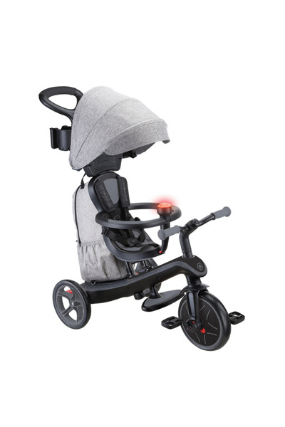 Globber Explorer Trike Deluxe 4 in 1 Convertible Kids Tricycle – Multi Stage Adjustable Ride On – Grey