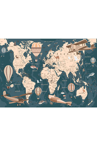VIODESIGN Fototapet Copii, autoadeziv, Harta Atlas , multicolor, 80x120 cm CO284