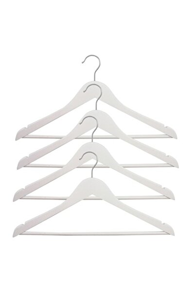 SHOPIENS Set 4 umerașe universale Shopiens, lemn, L 44,5 cm, alb