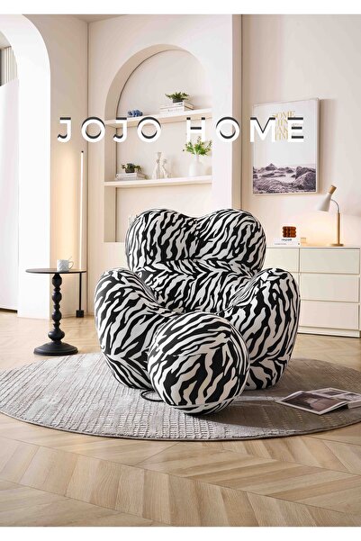 JOJO HOME Mama Bear Premium Armchair, Black and White, 100x120x92cm