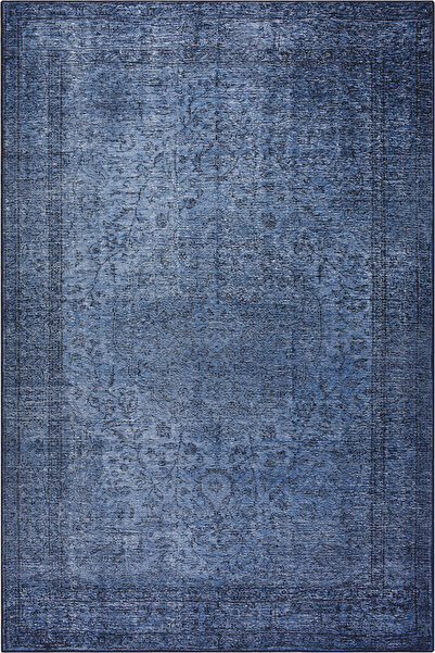 ARTLOOP Dorian Eskitme Desenli Dokuma Taban Dekoratif Lacivert Halı AL 138