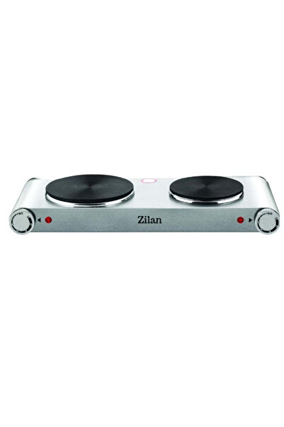 Zilan Plita Electrica Inox Moderna - Putere 2250W, 2 Ochiuri, Termostat Regla...